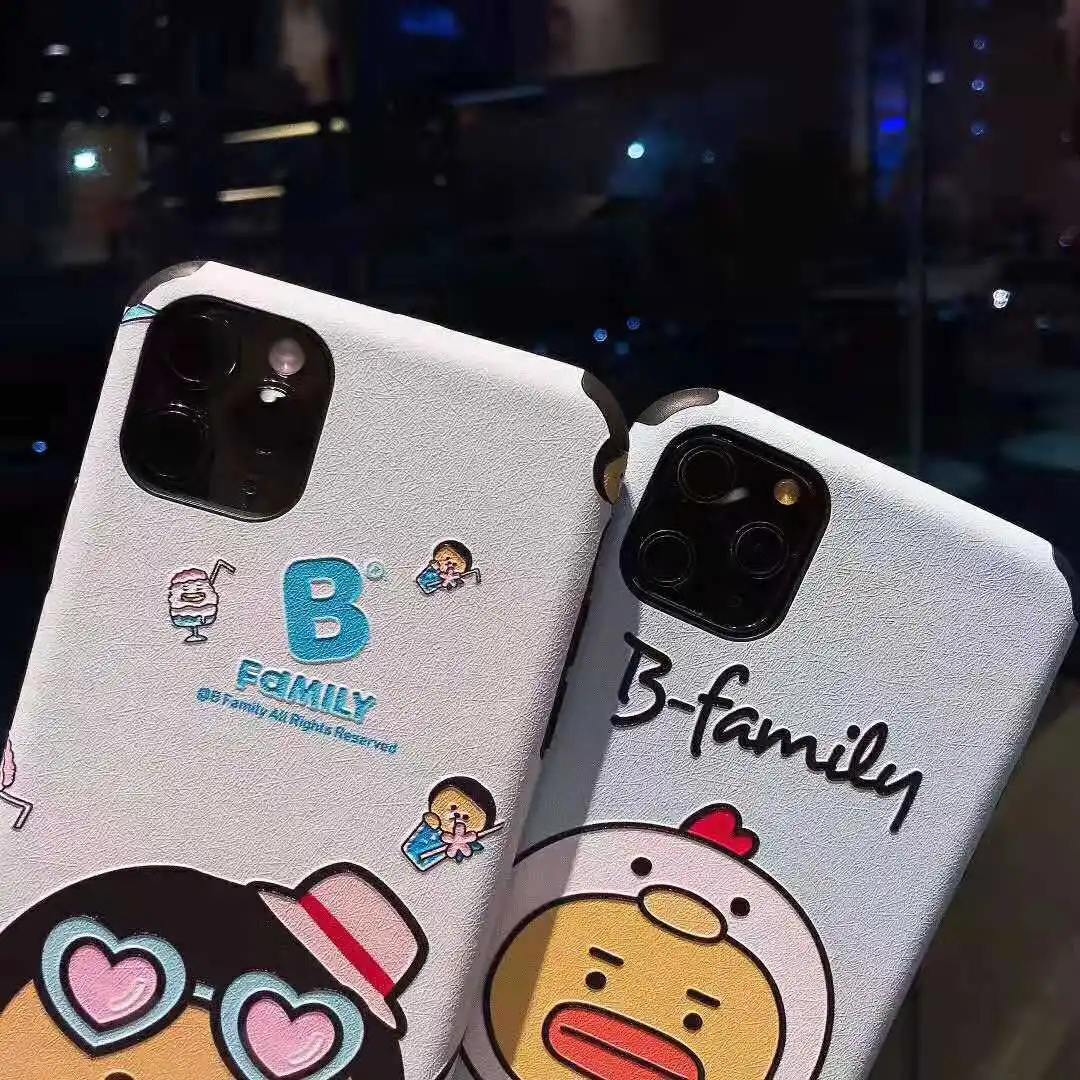 Милый корейский мультфильм B семья друзей шелковистый чехол для iPhone 11 Pro MAX Xr Xs X 6 6s