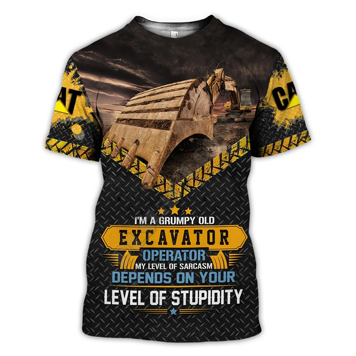 

Caterpillar 3DT Shirt Hot Sale Summer Portrait Printing T-shirt Men's T-shirt Top Black Polyes T-shirt Plus Size T-shirt 110-4XL