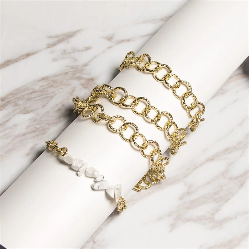 Многослойные браслеты VKME из кубинской цепи очаровательные Модные женские в