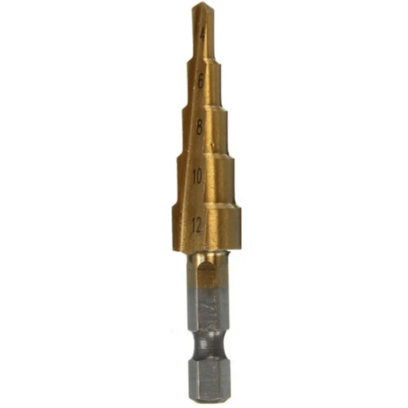 

4-12mm Professional HSS Steel Large Step Cone Triangular handle Coated Metal Drill Bit Cut Tool Set Hole Cutter