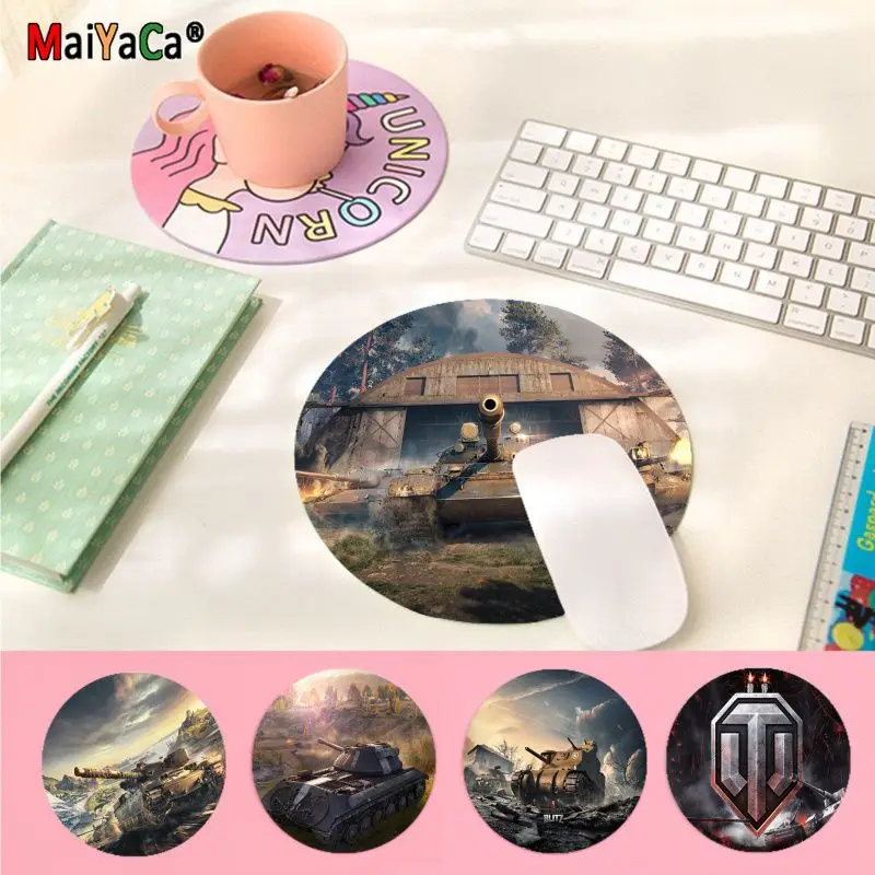 

Новинка, игровые коврики Maiyaca с принтом World Of Tanks, Круглый игровой коврик для мыши, нескользящий коврик для ноутбука, коврик для мышки, игровой...