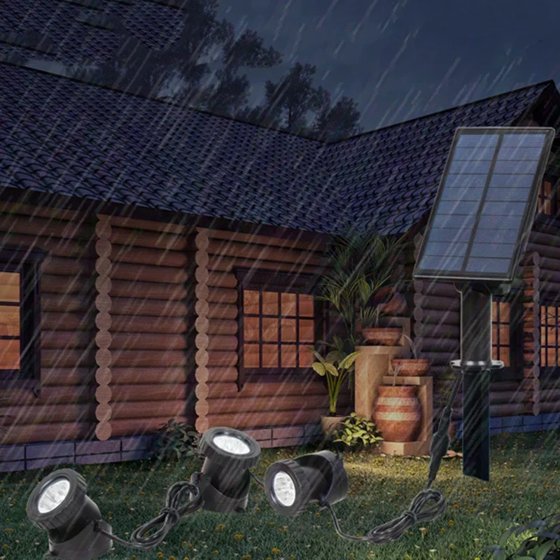 

Outdoor Solar Pond Lights, LED Fountain Lights, Dusk to Dawn Landscape Spotlights, Suitable for Gardens, Trees, Lawns