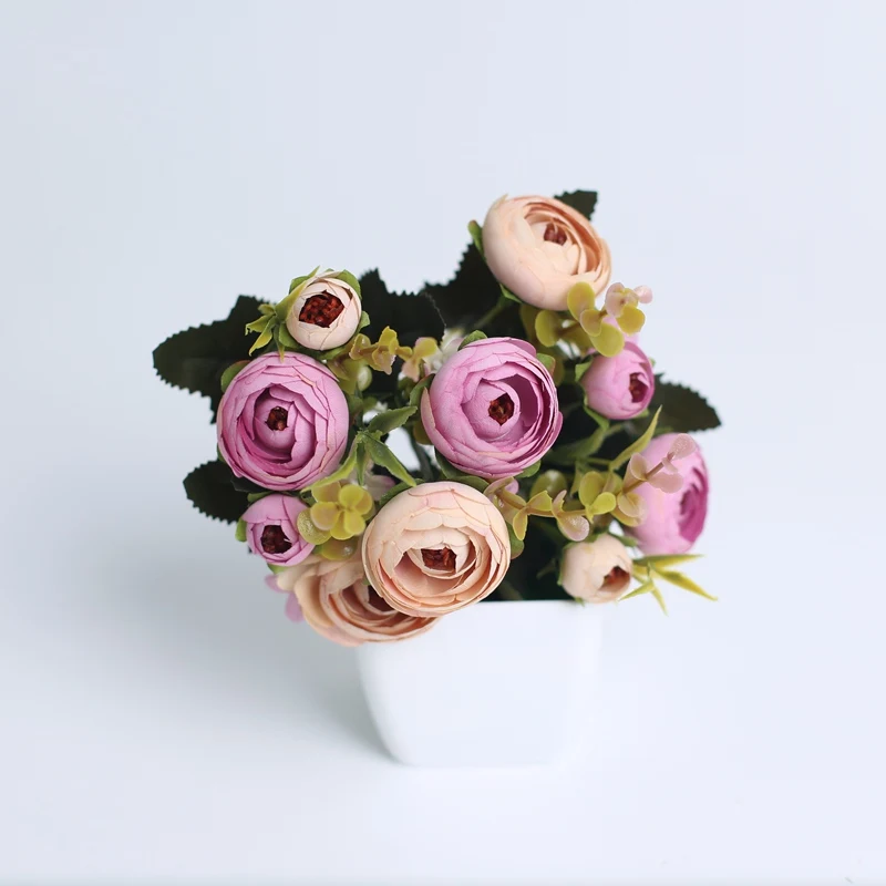 1 букет чайных роз ваз для рождественских украшений дома свадебные декоративные