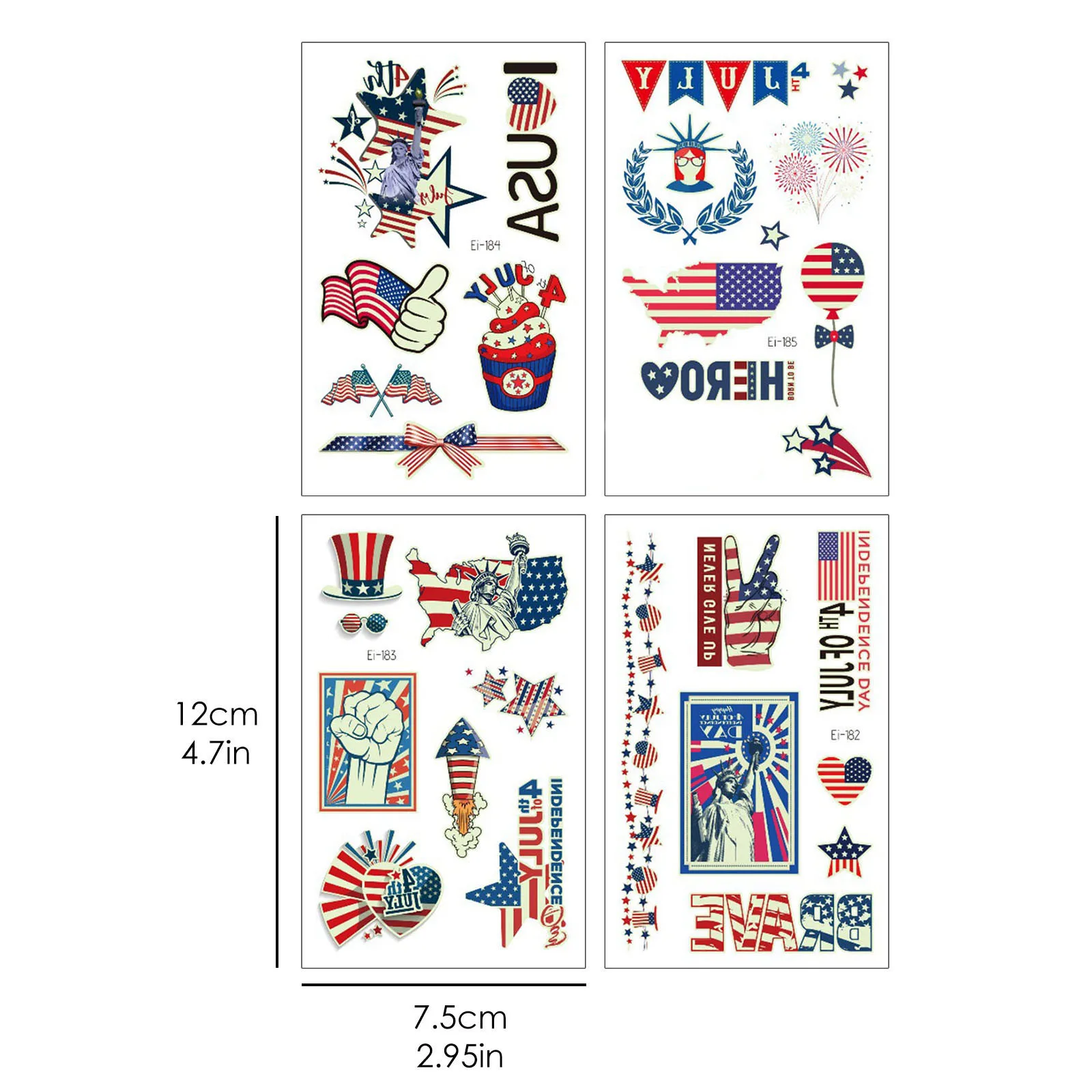 

4pcs/set of Independence Day Night Tattoo Stickers Party Stickers