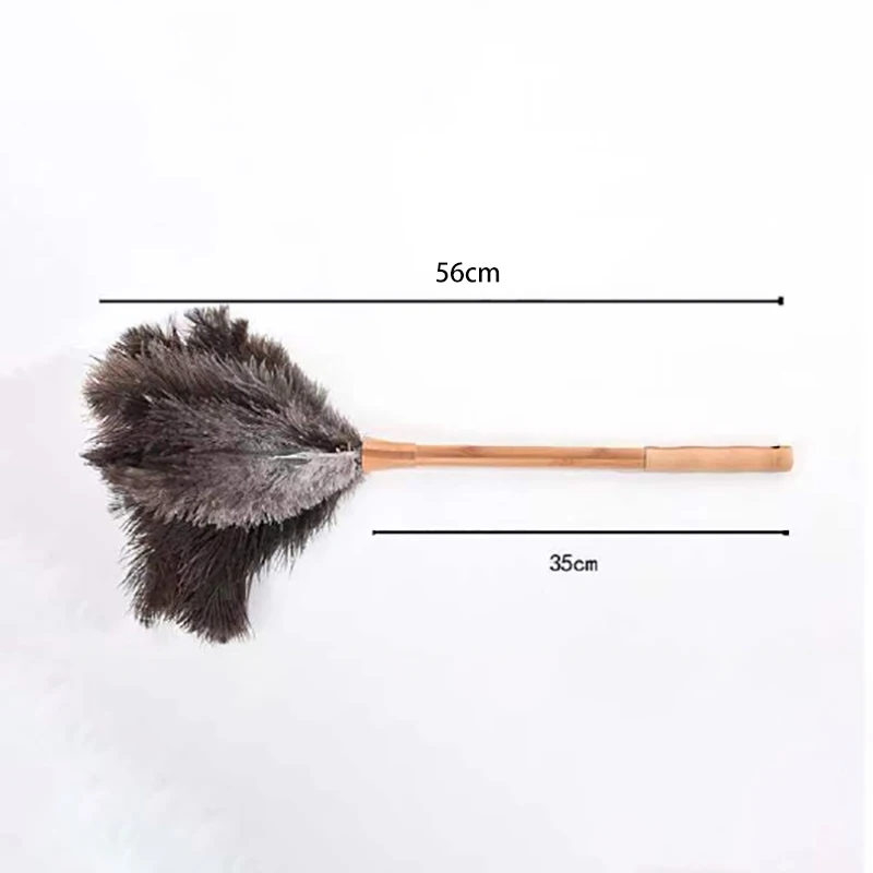 

Feather Duster,Ostrich Feather Duster Fluffy Natural Ostrich Feathers and Eco-Friendly Wooden Long Handle