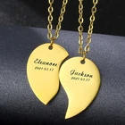 Персонализированные Пользовательское Имя ожерелье для пары из нержавеющей стали по индивидуальному заказу в стиле хип-хоп ювелирные изделия Надпись любовь кулон-табличка с именем