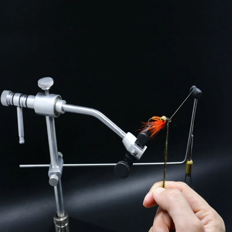 Premium 360degree rotary fly tying vise with dual bearing rotary actuator&harden steel jaws practical fly fishing tying vise enlarge