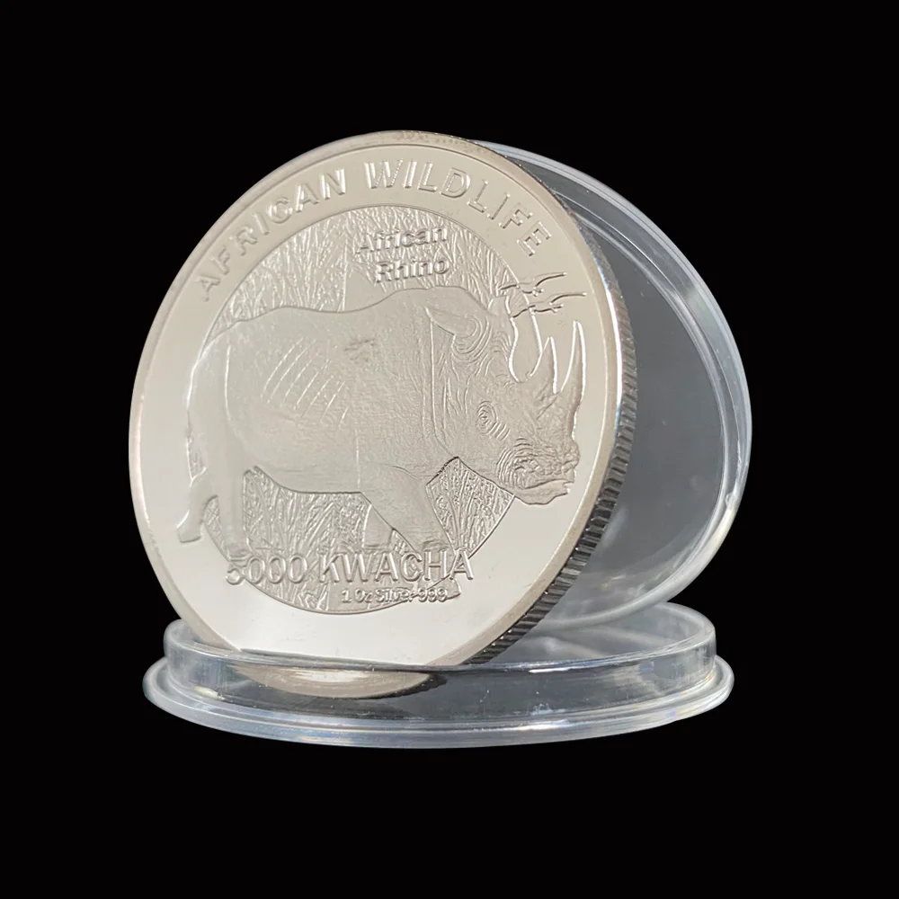 2016 в африканском стиле дикой природы Rhinocero серебро вызов коллекционные монеты