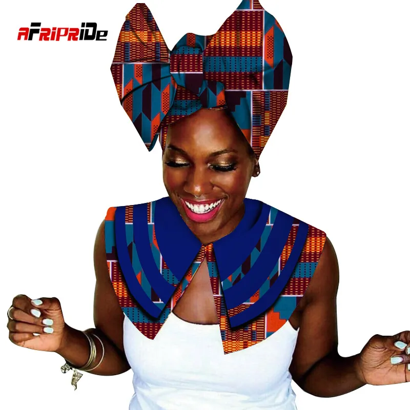 

2020 African headscarf + false collar fashion headscarf with style clothing African headscarf false collar wya30