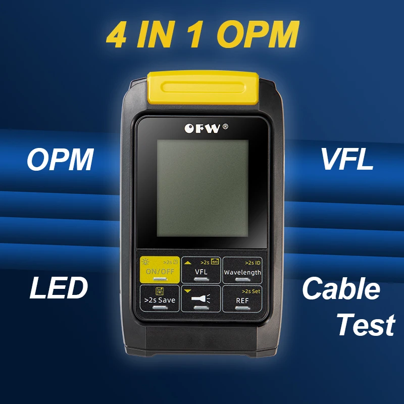 Новый 4-в-1 оптоволоконный измеритель мощности FTTH с литий-Львиным аккумулятором
