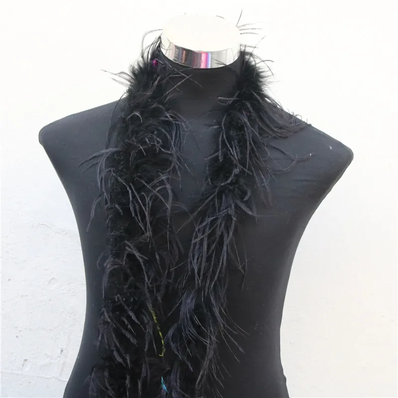 

1 шт./лот, 2 метра, черное страусиное перо, боа, 2 слоя, вечерние ринки, танцоры, рукоделие, «сделай сам», Плюмаж де файзана