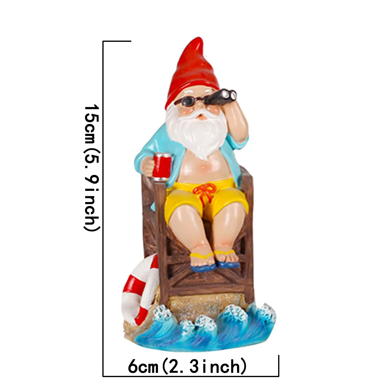 

2021 Resin Figurine Santa Claus Summer Day Handicraft Cartoon Character Toy Garden Decoration Ornament Collectible Gifts