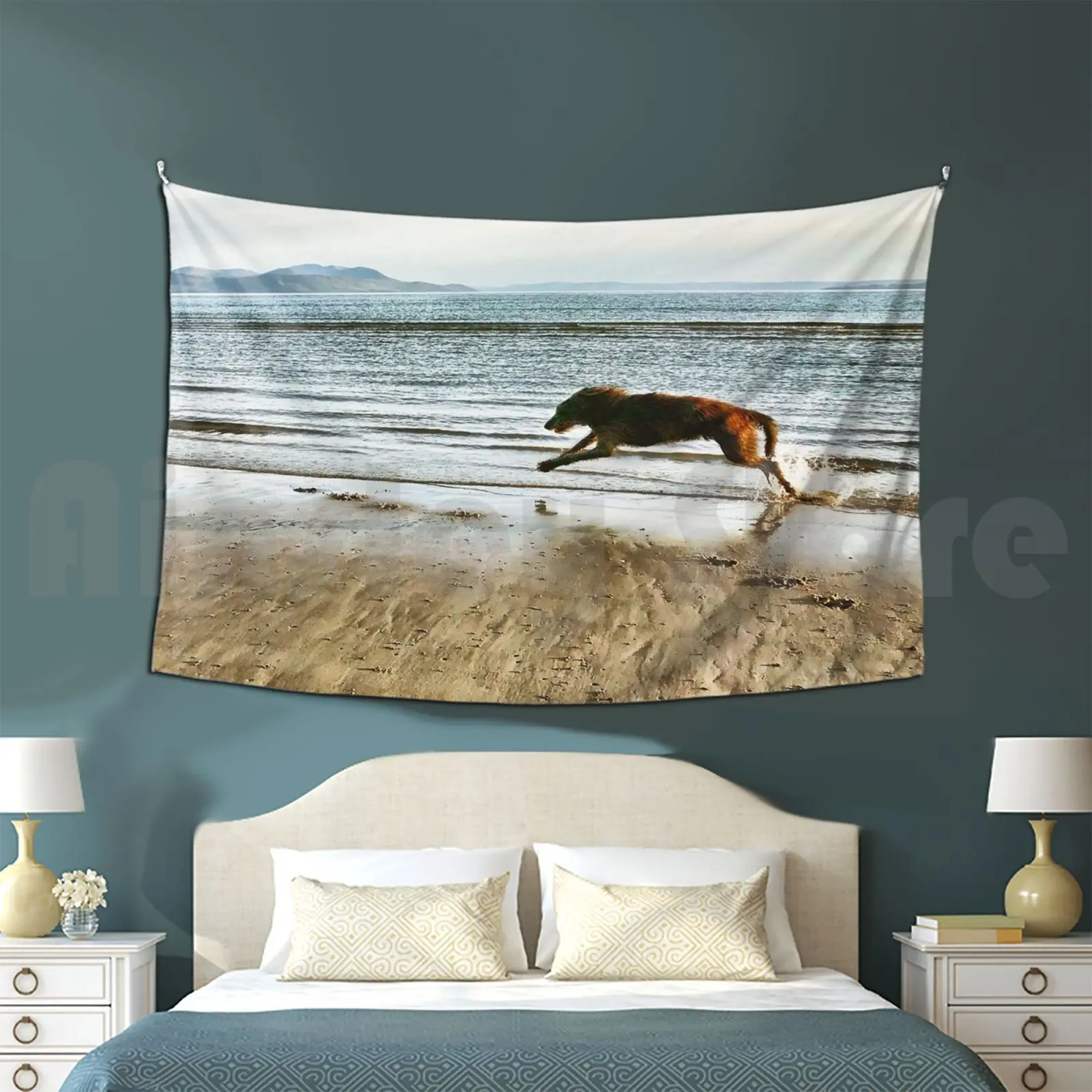

Running Free Tapestry Living Room Bedroom Hound Hound Picture Deerhound Wolfhound Shaggy Dog Deerhound Deerhound