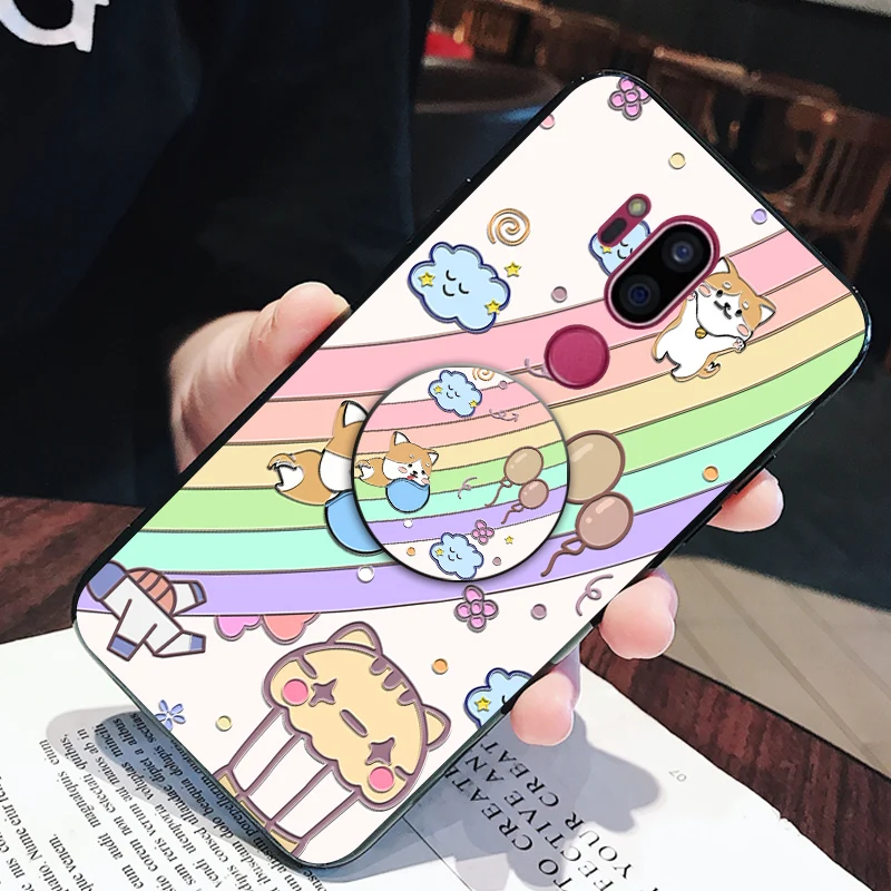 3D мультяшный чехол для телефона LG Magna G4C G4 G6 G7 ThinQ Радужный силиконовый