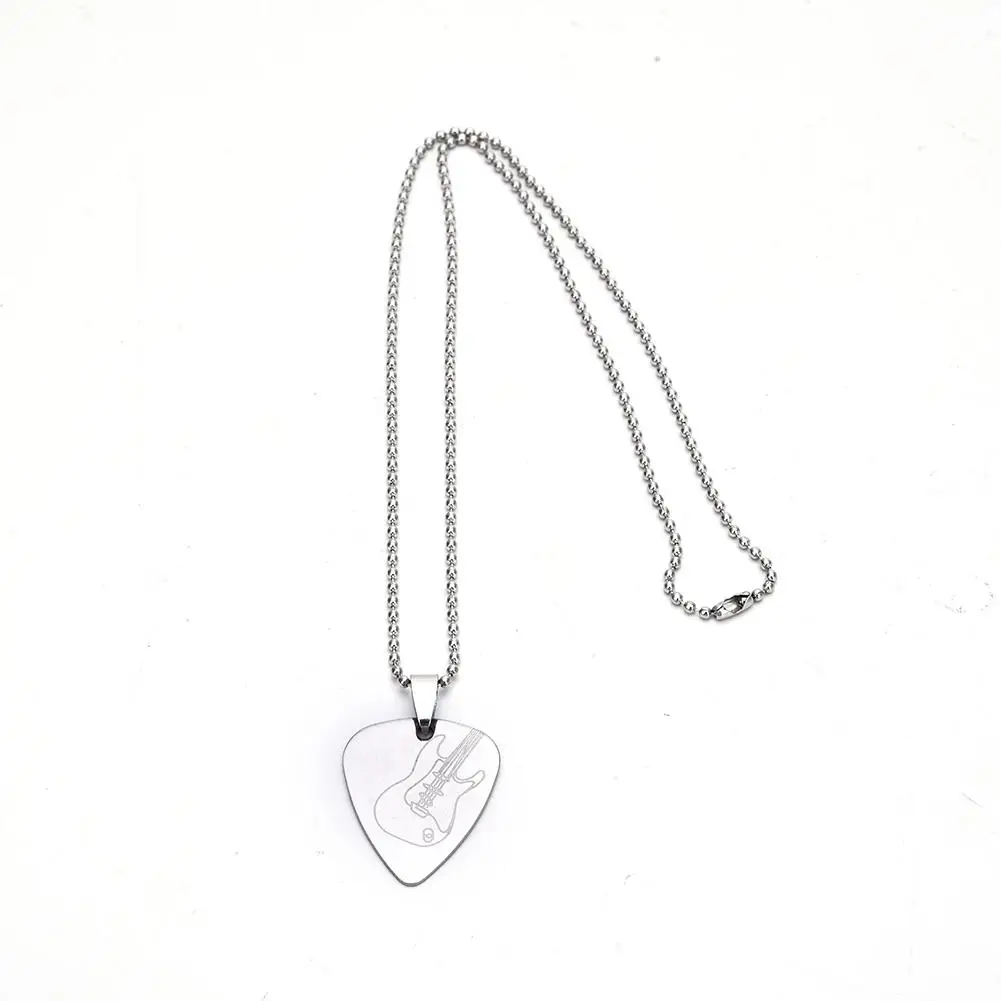 1pc metall akustische elektrische gitarre bass halskette pick durable edelstahl dünne vermittler pick mit kette für guitarra free global shi