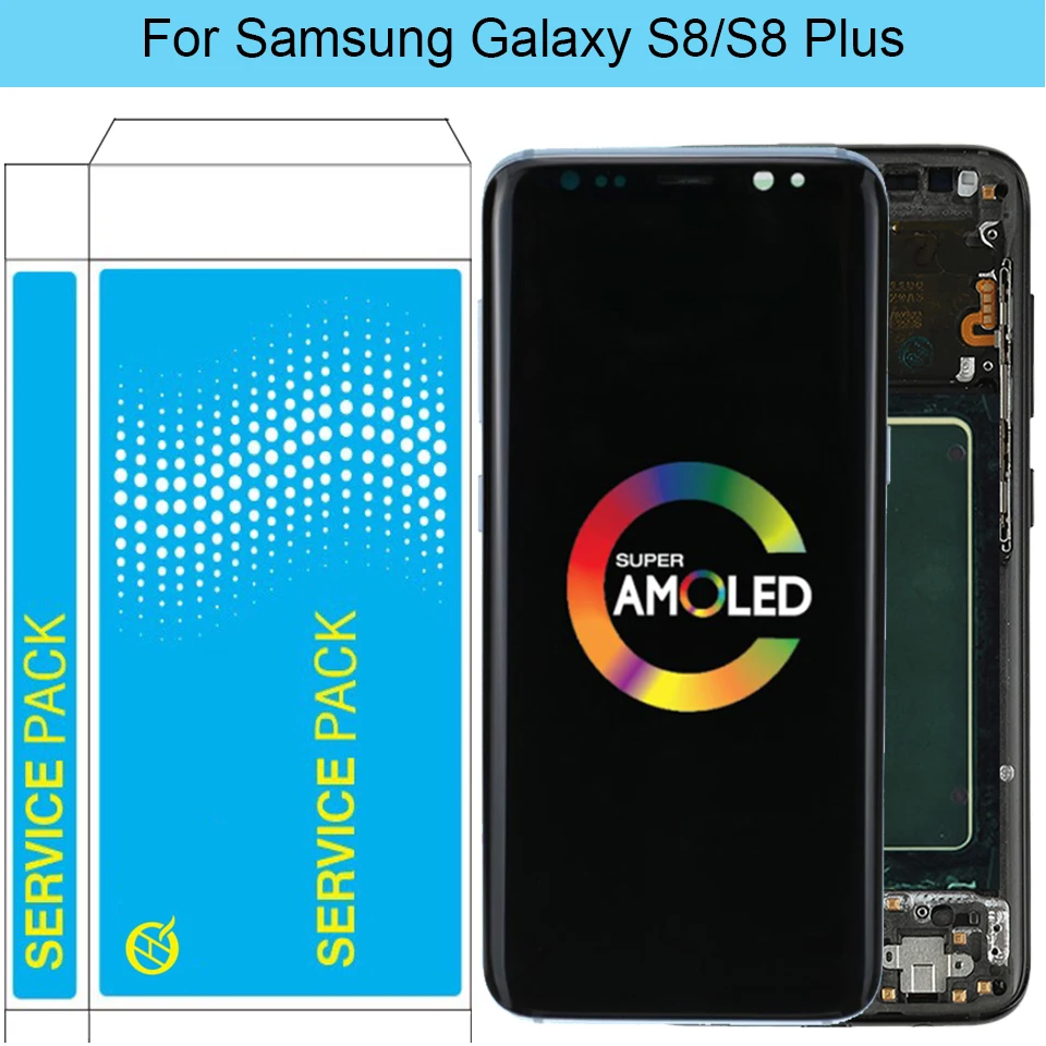 S8 ЖК-дисплей для samsung Galaxy S8 Plus ЖК-дисплей с рамкой AMOLED S8 G950F G950A экран дисплей S8 Plus G955F G955A ЖК