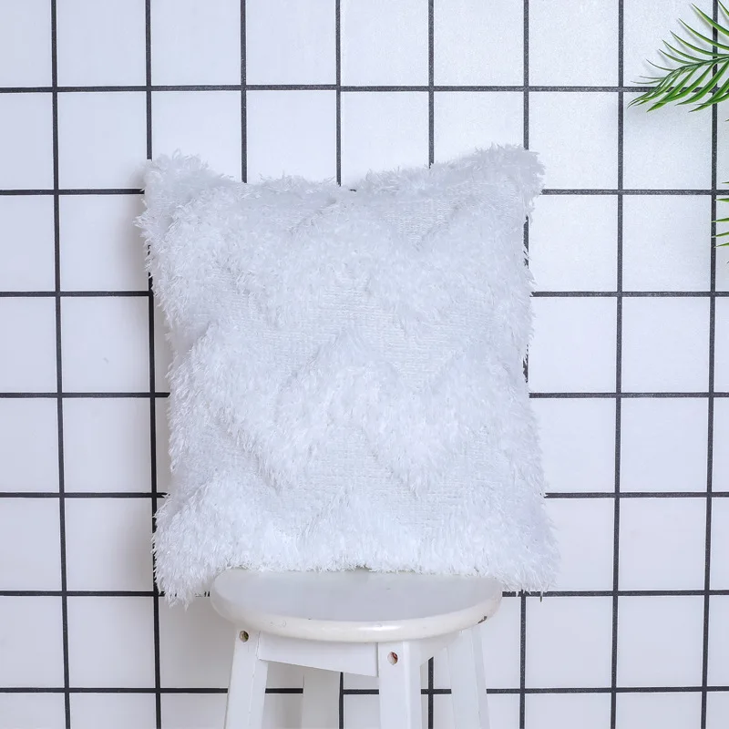 45*45 см плюшевый чехол для подушки перо Бархатная подушка с кисточками автомобиля
