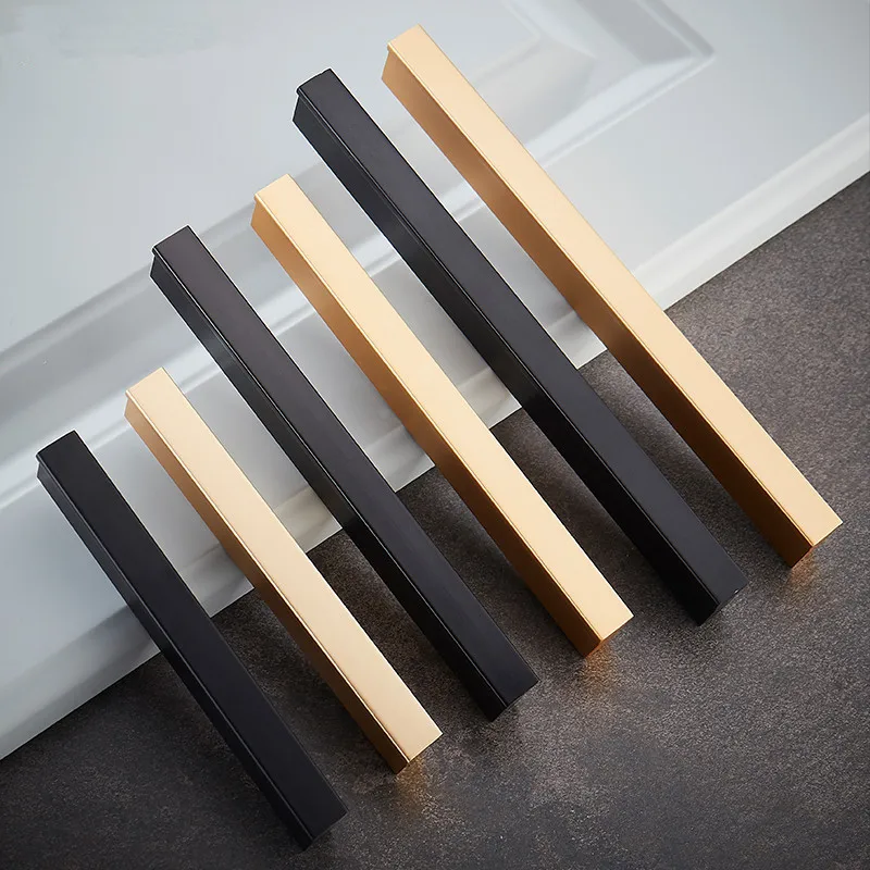 Алюминиевый сплав золотой черный шкаф ручки Кухня дверные ящика для гардероба