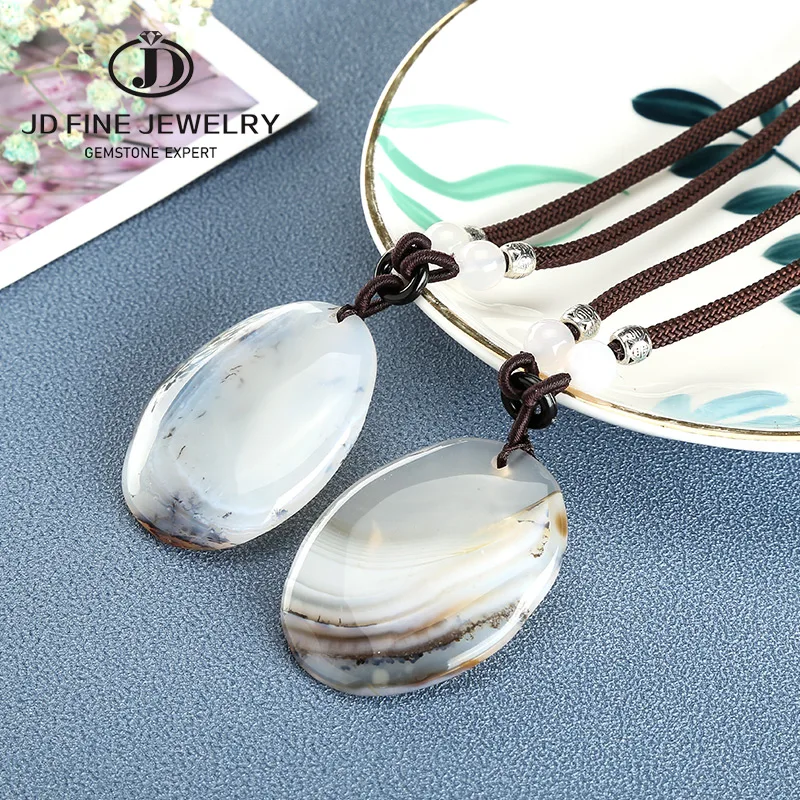 Овальные Подвески JD из натурального халцедона для изготовления ювелирных