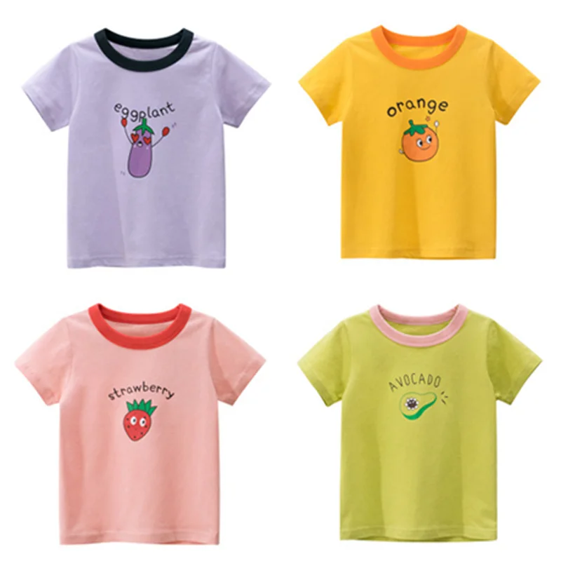 Летние футболки для девочек детская одежда хлопковая Футболка Топ с короткими