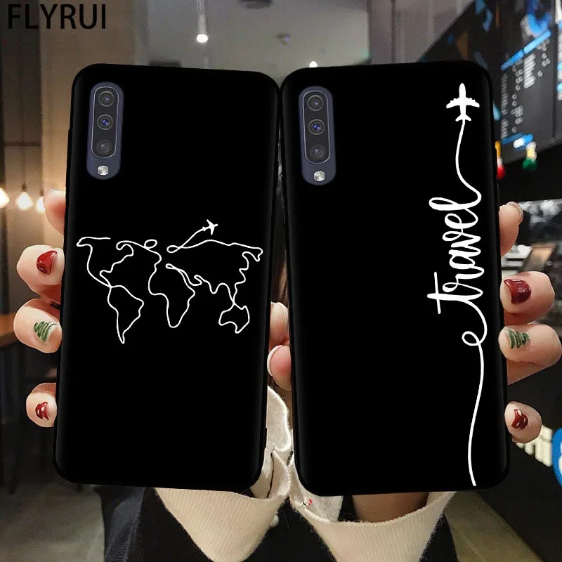 Чехол для телефона Samsung A51 A71 A21S A10 A20 A30 A40 A50 A70 A7 A9 A6 A8 Plus 2018 с картой мира мягкий