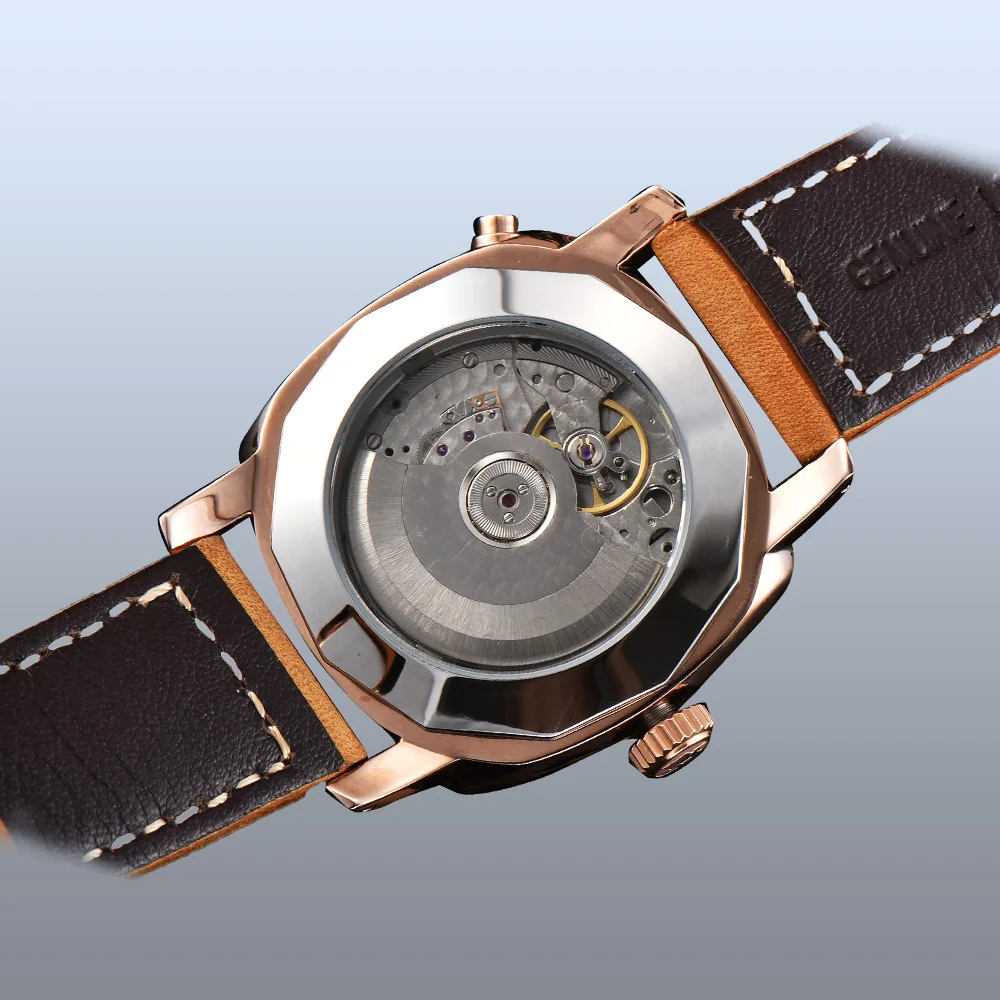 Часы 44 мм Мужские автоматические движения запас мощности световой указатель