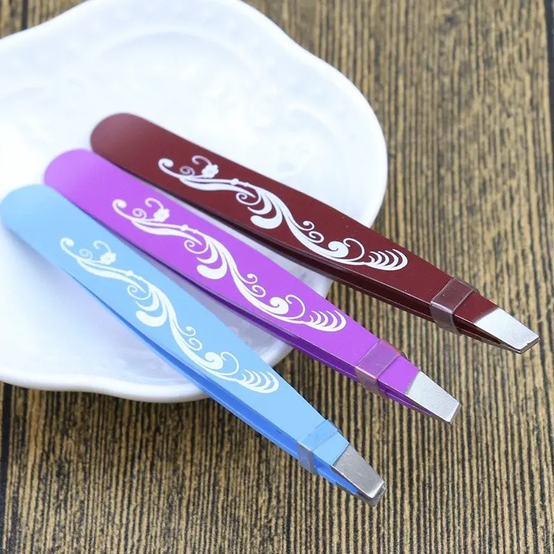 

eyebrow tools New Colorful Eyebrow Tweezer Facial Female Makeup Tools Hair Remover False Eyelashes For Face Nose Beauty Tool
