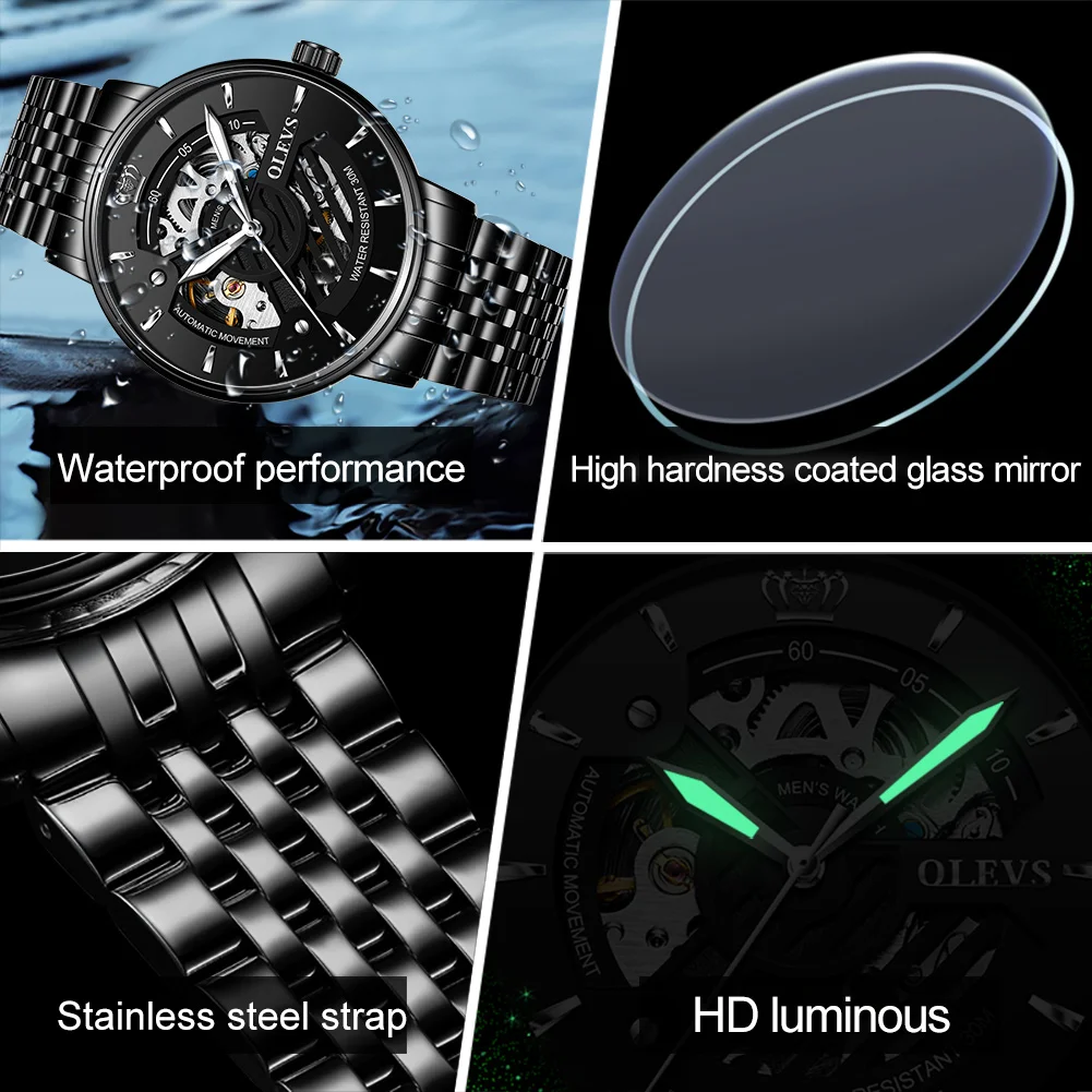 

OLEVS Fashion Automatic Mechanical Watch Movement Royal Design Top Brand Luxury Wrist Watch Relojes de hombre G9909