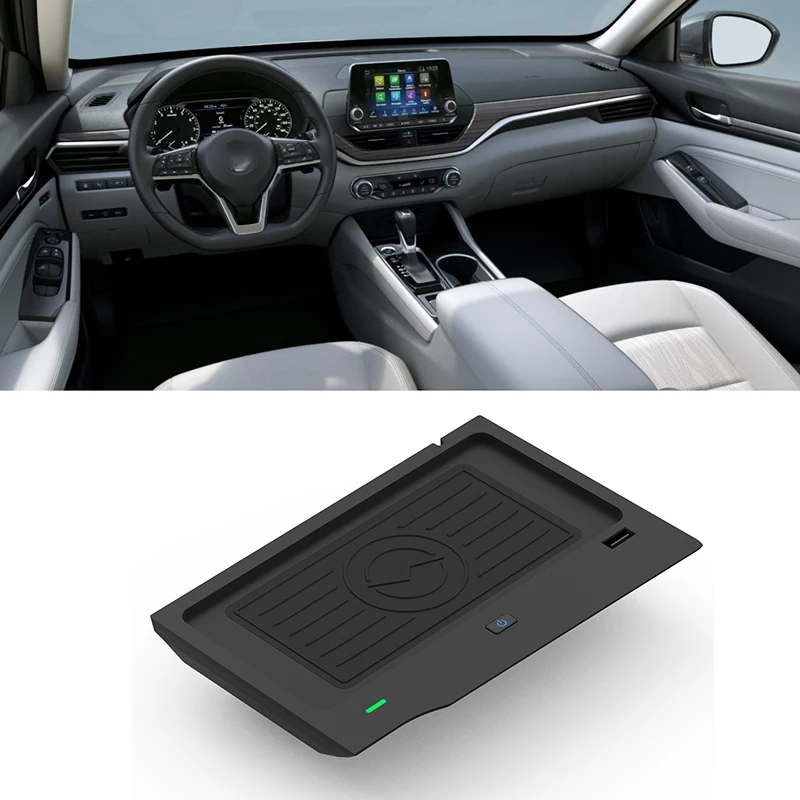 

for Nissan Teana Altima 2019 2020 10W Car Wireless Charger QI Phone Charger Charging Plate Phone Holder Accessories