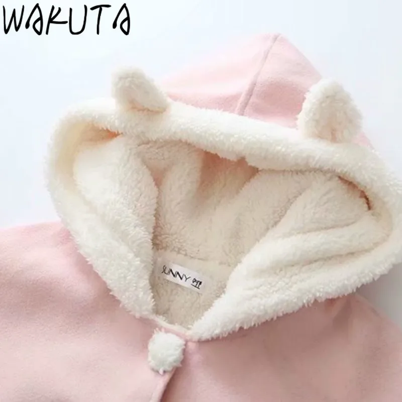 Теплая шерстяная накидка с аппликацией WAKUTA Женская куртка в японском стиле