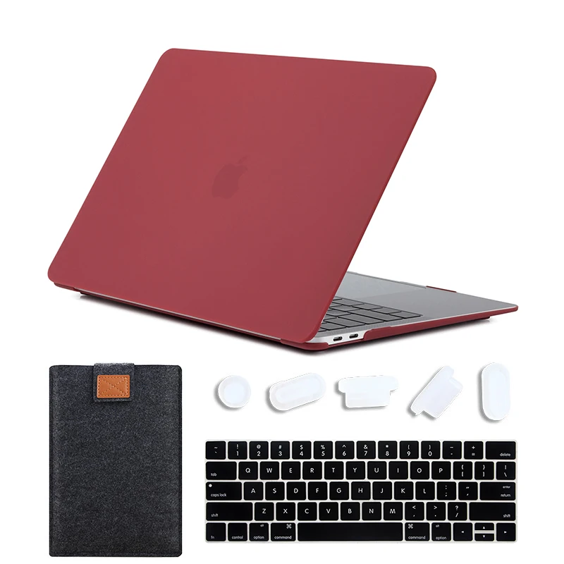 Matte Wine Red MTT матовый чехол для ноутбука Macbook Pro 13 15 дюймов Жесткий Чехол для mac book Air Pro retina 11 12 13 15 Сенсорная панель сумка для ноутбука - Цвет: Matte Wine Red