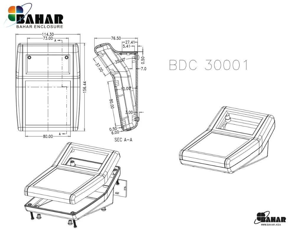 Bahar ABS пластиковый корпус чехол для инструментов DIY распределительная коробка заказная электронная коробка корпус diy чехол для инструментов 156*114*77 мм