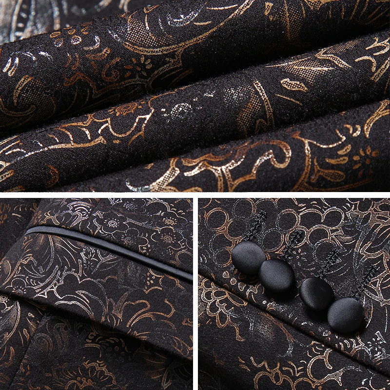 Модный костюм с принтом куртка мужское платье для свадебной вечеринки пальто