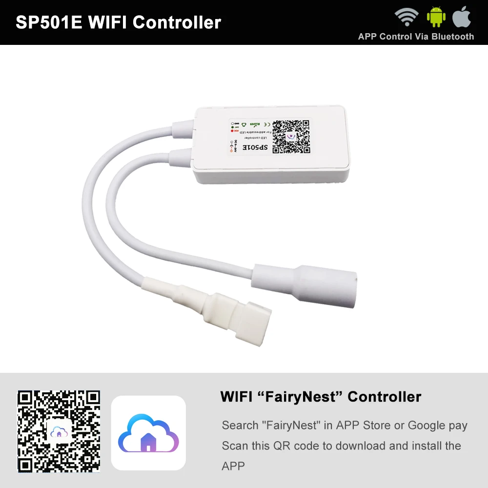 Смарт - контроллер SP501E с Wi-Fi приложение голосовым управлением SPI для Android DC5-24V WS2811