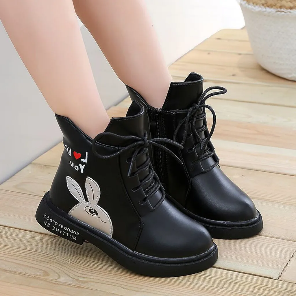 winter boots Children Baby toddler girl boots princess Cartoon Shoes Leather Winter Cotton Warm winter boots kids#Y3
