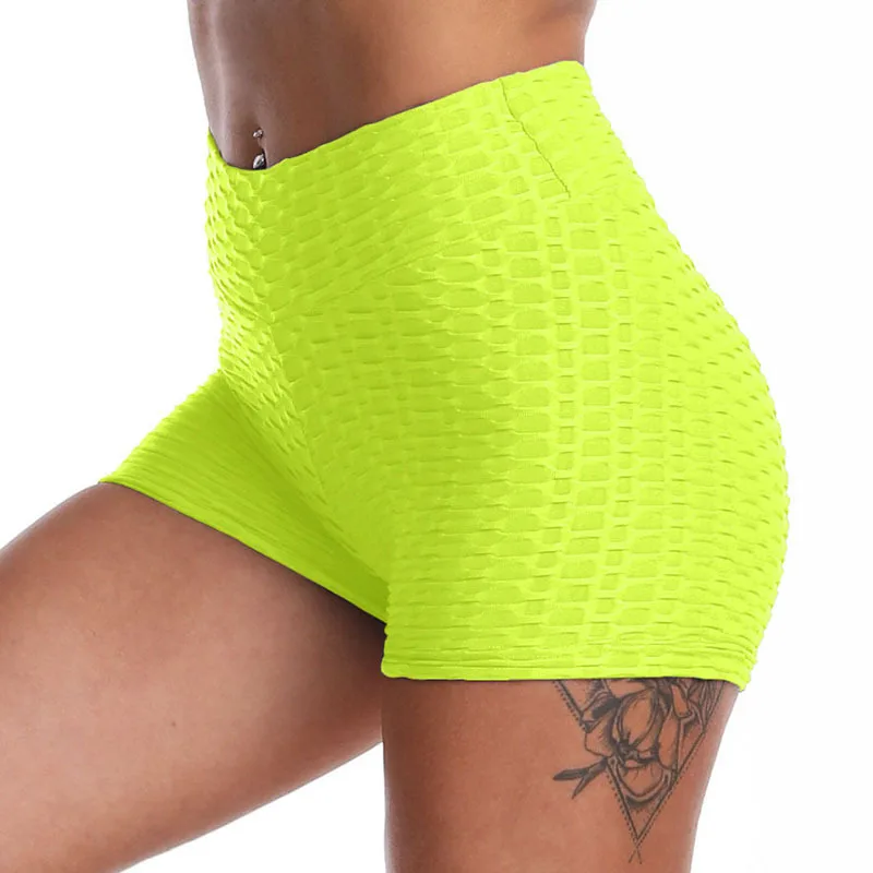 

Three-Point Jacquard Fitness Yoga Pants Bubble Hip Self-cultivation Sexy Tight Leggings Female High Waist Tummy YogaSportsShorts