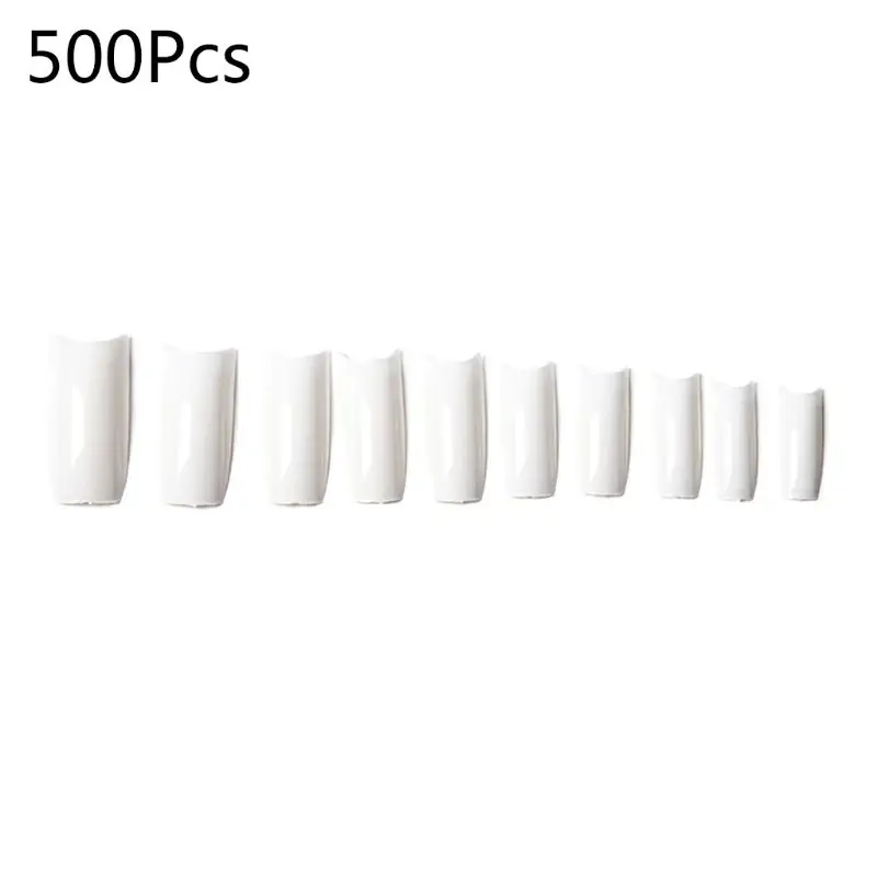 

500Pcs/Pack False Nail Tips Beginner Practice Color Card Display Fake Fingernail