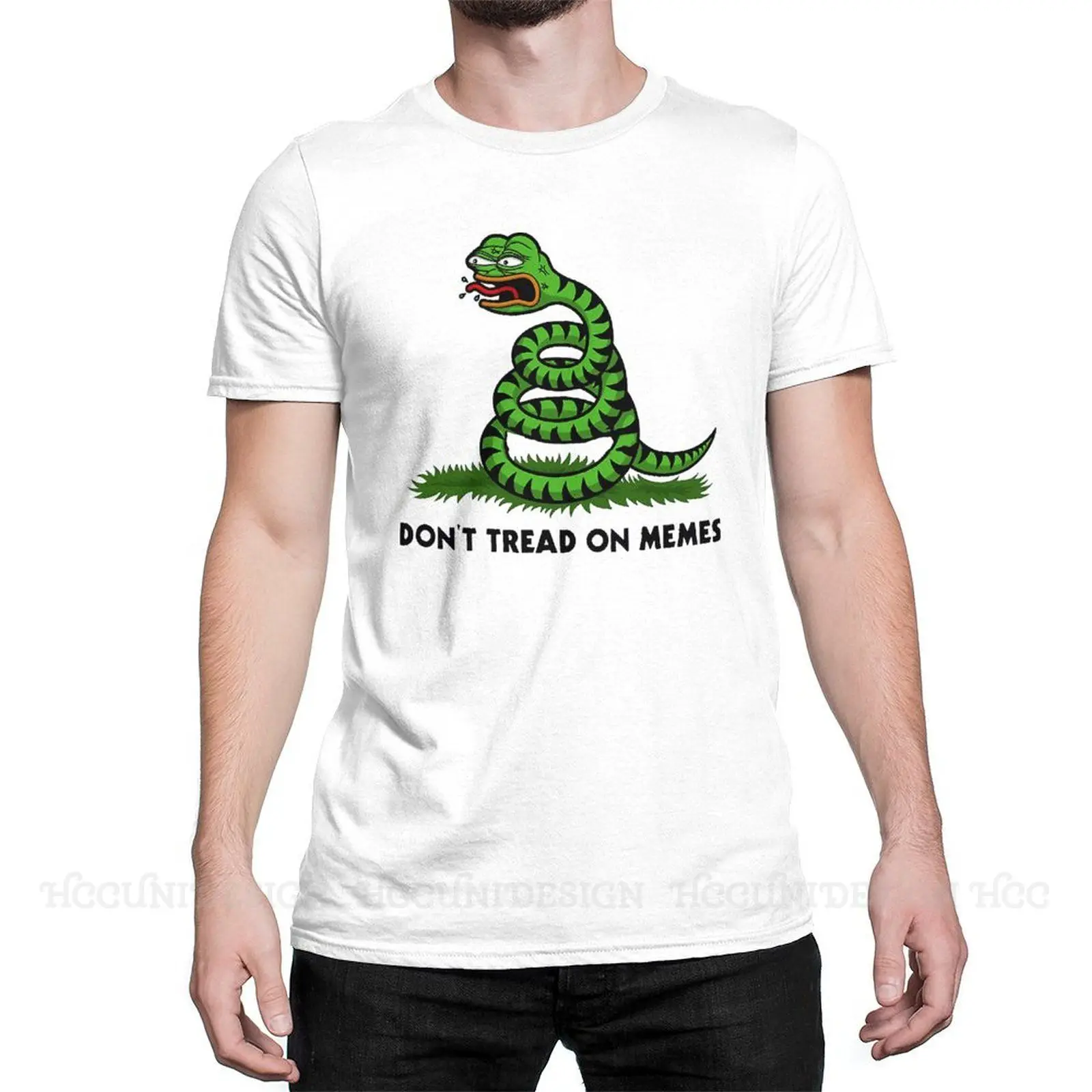 

Pepe Don't Tread On Memes Print Cotton T-Shirt Camiseta Hombre Don't Tread On Me USA Fashion Graphic T Shirts Streetwear Aduits