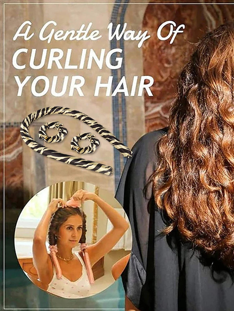 

3pcs/set Lazy Hair Curler Hair Rollers Heatless Curling Rod Headband Curls Silk Ribbon Sleeping Soft Wave Former No Heat Ribbon
