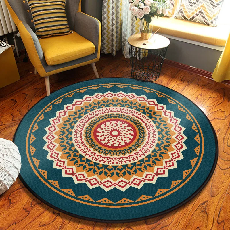

Nordic Ethnic Wind Round Area Carpet for Living Room Bedroom Rugs Home Textile Decor Rug bedside Hanging Basket End Table Carpet