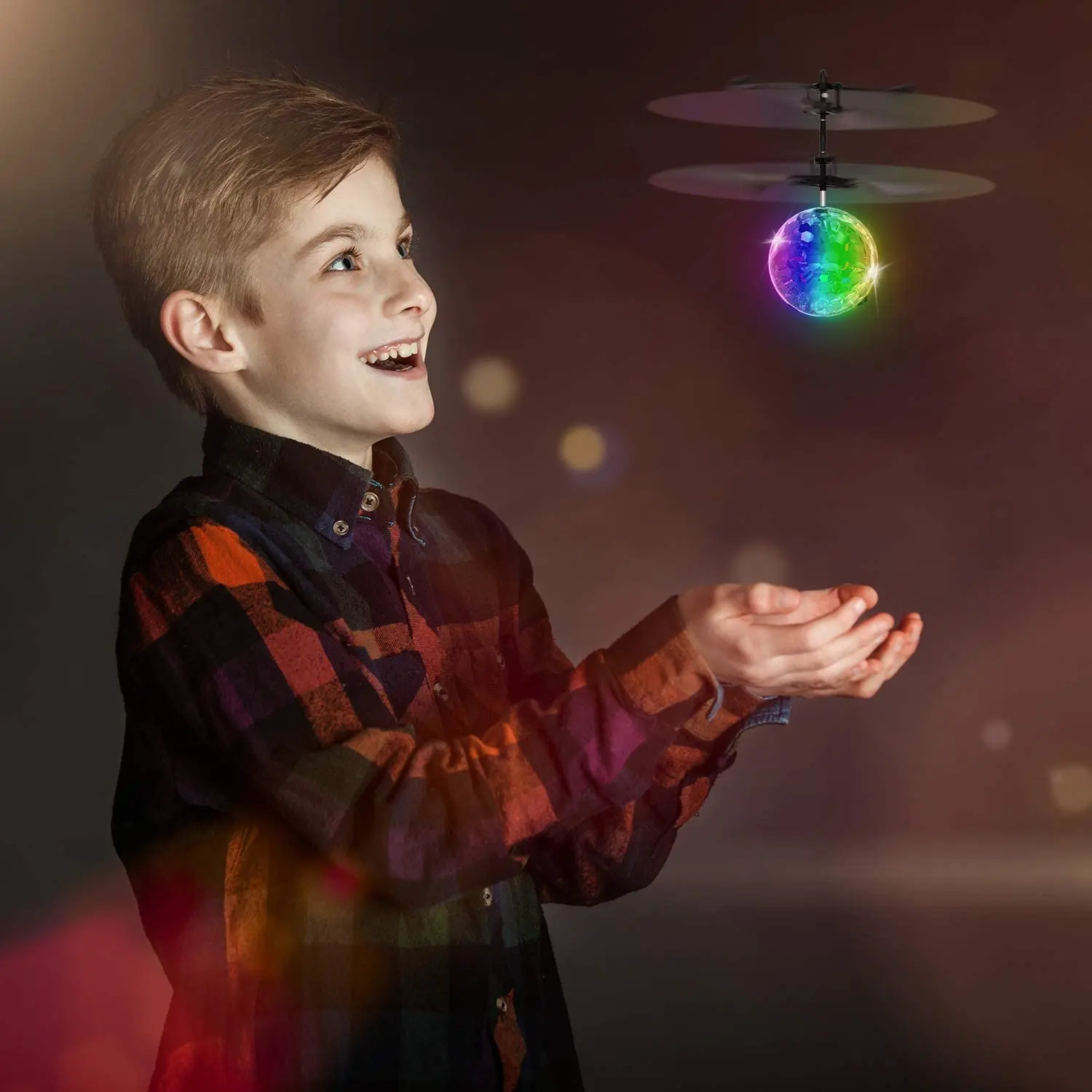 Flying Toy Ball Infrared Induction RC Built-in LED Light Disco Helicopter Shining Colorful Drone Games Toys | Лампы и освещение