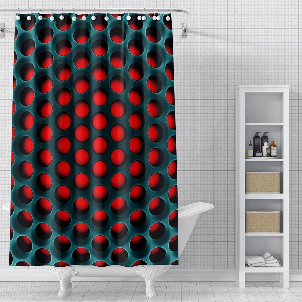 Современная занавеска для душа с крючком яркие геометрическим принтом