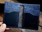 Японский держатель для карт со стальным лезвием и высечкой, минималистичный бумажник, складной бумажник, маленький кожаный бумажник, деревянные штампы для кожаных изделий