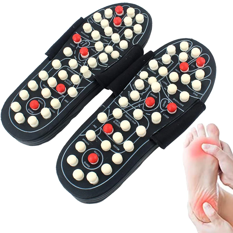 

Acupoint Massage Slippers Chinese Men's Foot Sandal Acupressure Therapy Rotary Medical Foot Massager Unisex Shoes 2021 Hot Sale