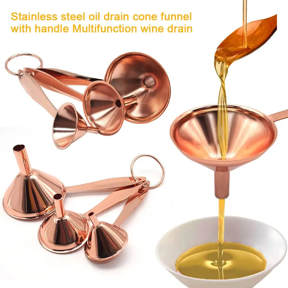 3 шт. ручка из нержавеющей стали Коническое масло уксус Воронка вина кухонный