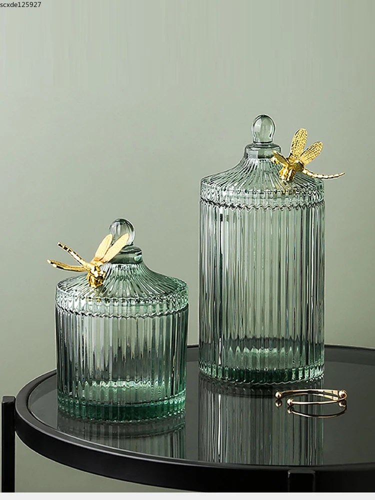 

Стеклянная банка для драгоценностей в форме стрекозы, розовый и зеленый ватный тампон, шкатулка для драгоценностей, домашний чай, сушеные ф...