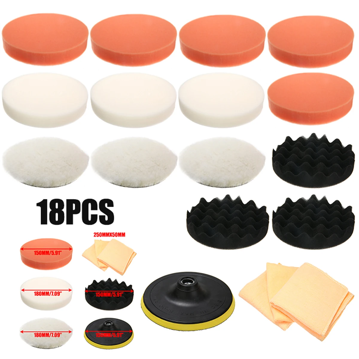 18 шт./компл. пластиковая полировальная губка полировальные колодки адаптер ткань