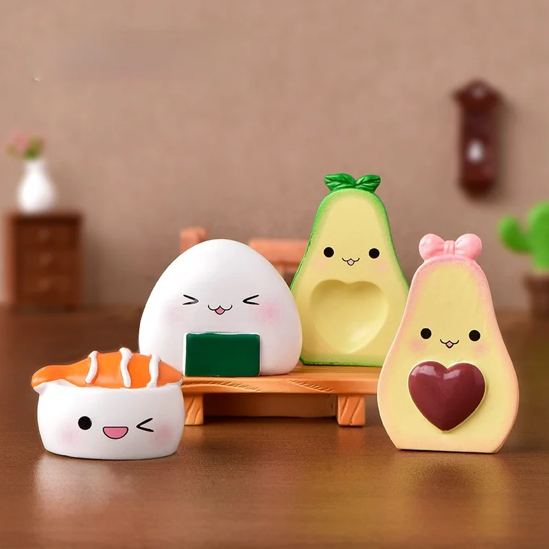 

Kawaii Avocado Sushi Fairy Garden Miniatures Ornament Terrarium Figurines DIY Home Desktop Decoration Resin Craft Accessories