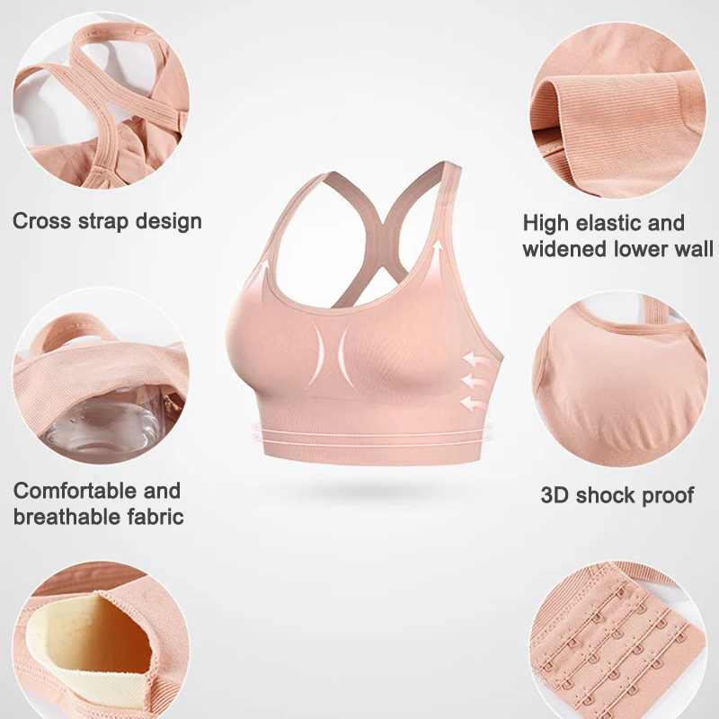 

2020 Sports Bra for Women Running Workout Back Zipper Sports Bra with Removable Padded Sports Bra N66