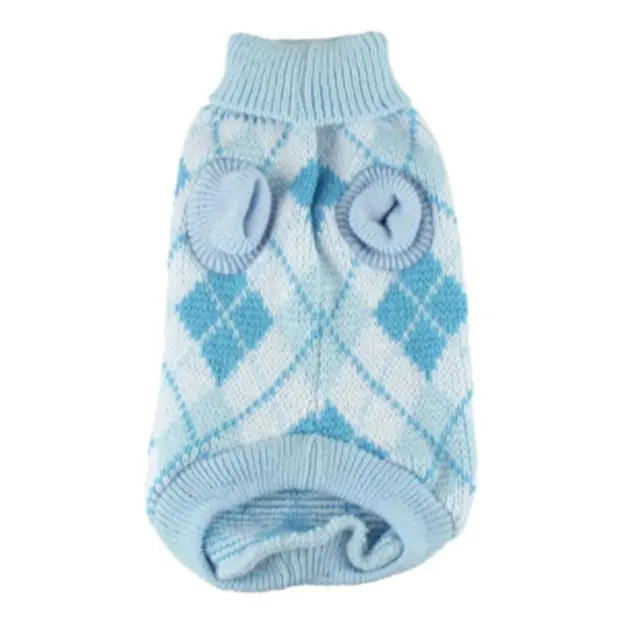 Diamond Lattice Pet Dog Sweater Comfortable Skin-friendly Acrylic Material Keep Warm Winter Lovely Sweater